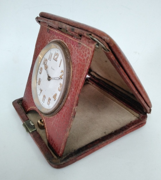 Platnauer  Folding 1920s Table Clock- red case