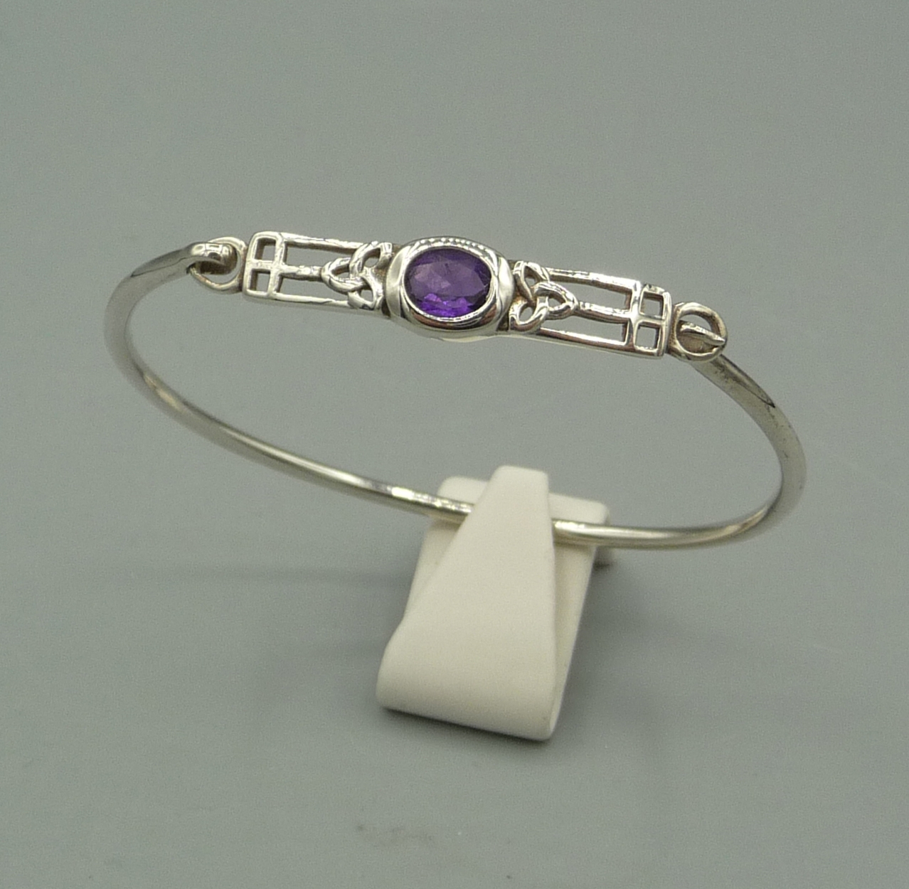 Silver 925 Sterling Mackintosh bangle with Amethyst