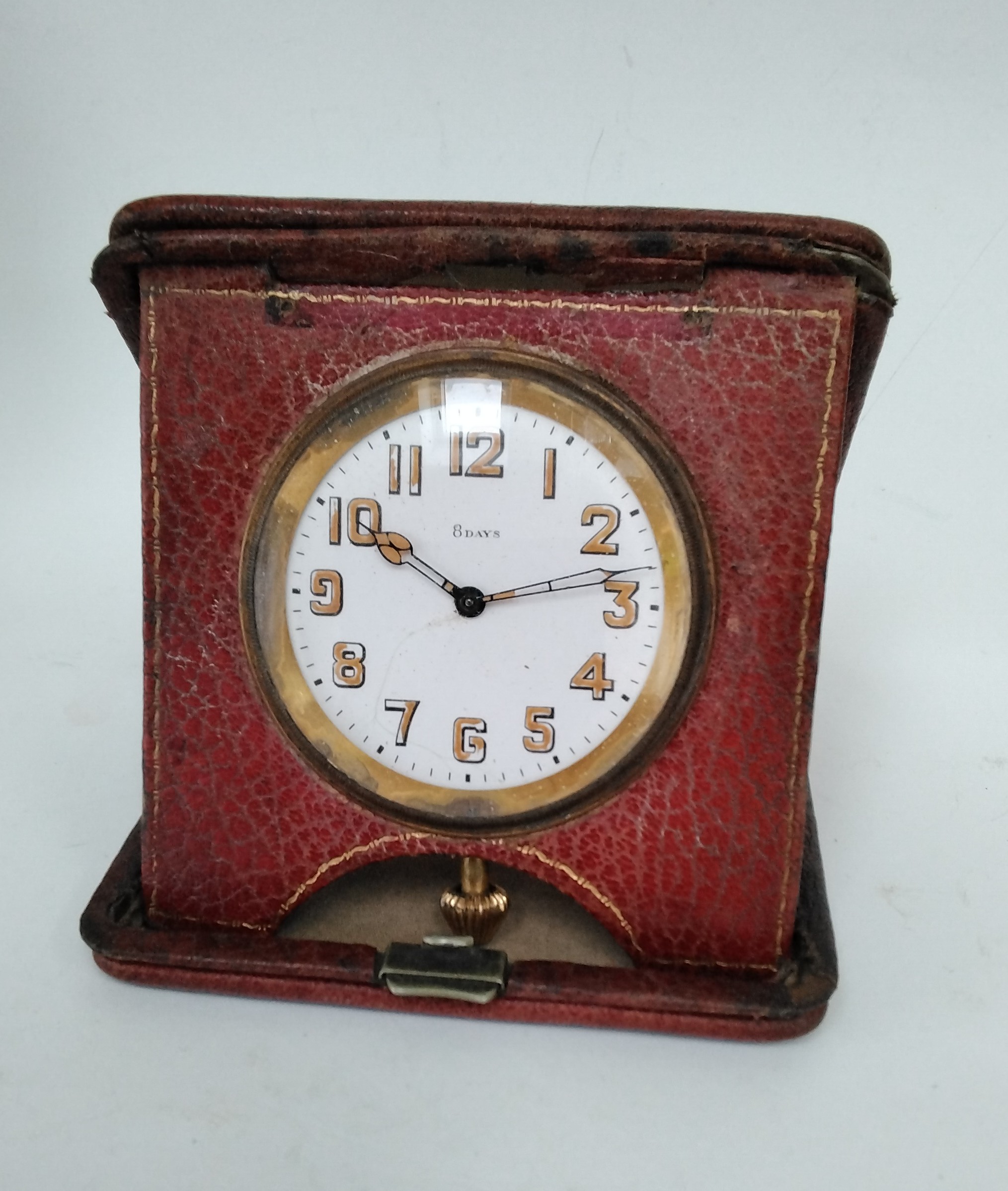 Platnauer  Folding 1920s Table Clock- red case